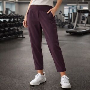 Athleta Brooklyn Ankle Pant Plum Travel Commute Stretch UPF Pants Size 14